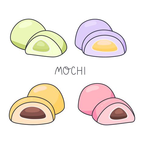 Download the Set of sweet mochi. Japanese traditional food vector illustration. Japanese asian sweets. Healthy eating, cooking, menu, banner, sweet food, dessert concept. Draw in doodle style 20365111 royalty-free Vector from Vecteezy for your project and explore over a million other vectors, icons and clipart graphics! Japanese Dessert Drawing, Japanese Food Drawing, Mochi Drawing, Mochi Illustration, Crochet Mochi, Mochi Art, Mochi Sticker, Food Drawing Easy, Mochi Japanese