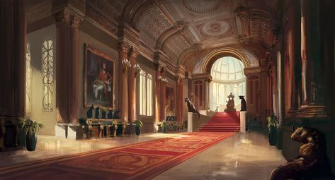 ArtStation - throne room, Kean Wai Yuen Chateaux Interiors, Palace Interior, Castles Interior, Throne Room, Old Room, Fantasy Castle, Fantasy Places, Fantasy Aesthetic, Fantasy Concept Art