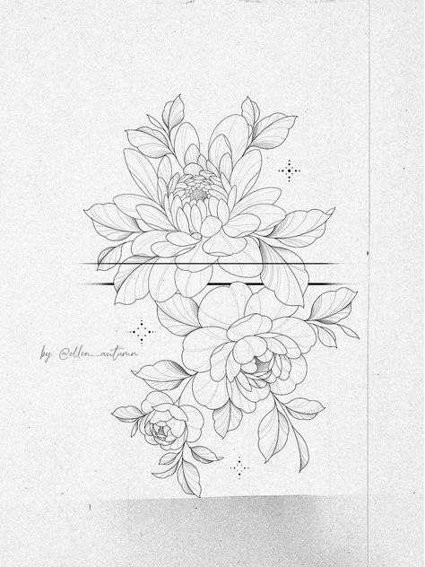 Tattoo Peony, Ocean Sleeve Tattoos, Flower Tattoo Stencils, Dragon Tattoo Ideas, Tupac Art, Dove Tattoos, Rose Flower Tattoos, Hand And Finger Tattoos, Single Needle Tattoo