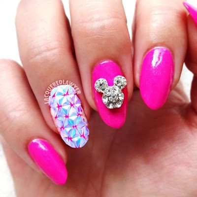 Lacquered Lawyer | Nail Art Blog: Electric Epcot Epcot Nails, Pink Disney Nails, Disney Nail Art, Disneyland Nails, Ring Finger Nails, Nails Inspired, Nail Art Disney, Disney Epcot, Disney Nails