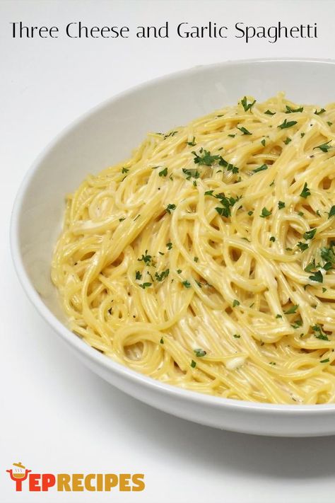 Spaghetti Cheese Sauce, Three Cheese Pasta Recipes, Fontina Cheese Recipes Pasta, Cheese Sauce For Spaghetti, Spaghetti Pasta Recipes Noodles, Spaghetti With Cheese Sauce, Creamy Three Cheese Spaghetti, Recipes With Fontina Cheese, Pasta Mozzarella Recipes