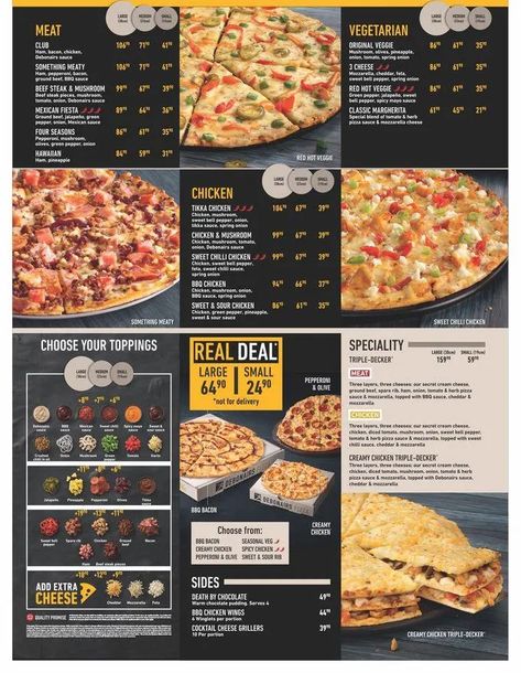 Debonairs Pizza, a renowned pizza chain in South Africa, offers a tantalizing menu that caters to the diverse tastes of its customers. From classic favorites to innovative creations, the Debonairs Pizza menu boasts a wide array of mouthwatering options guaranteed to satisfy any pizza lover's cravings. Whether you're in the mood for a traditional Margherita pizza adorned with fresh mozzarella and basil or craving
#AllergensValuesOfDebonairsPizzaMenu #AlternativesofDebonairsPizza Debonairs Pizza, Cheap Dates, Pizza Menu, Margherita Pizza, Delicious Pizza, Pizza Lovers, Fresh Mozzarella, Poster Vintage, Menu Restaurant