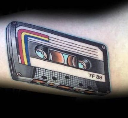 Cassette Tape Tattoo, Cassette Tattoo, Tape Tattoo, Headphones Tattoo, Old School Ink, Music Tattoo Sleeves, Tattoos Pictures, Sick Tattoo, Music Tattoo