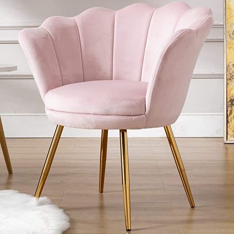 Pink Bedroom Accessories, Mid Century Modern Vanity, Desk Chair Comfy, Pink Velvet Chair, Dressing Chair, Pink Vanity, Chair For Living Room, Classy Bedroom, Living Room Chair