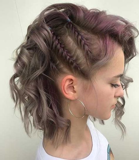 Norse Braids Short Hair, Short Warrior Hair, Step By Step Hairstyles For Short Hair, Makeup Steps, Boxer Braids, Side Braid Hairstyles, Viking Hair, Smink Inspiration, Short Braids