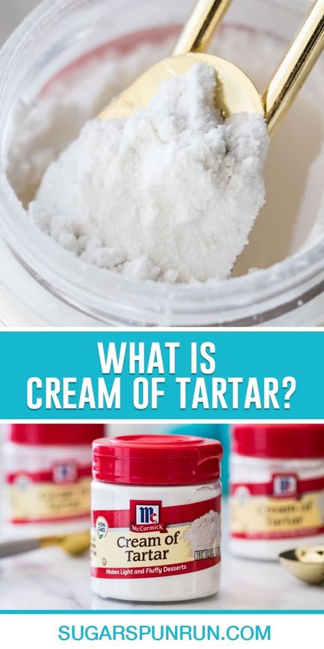 Sure, we've all used it in cakes and cookies, but really, what is cream of tartar? Learn about this versatile ingredient and its role baking, plus a few substitutes that'll save you a last-minute trip to the store! Sugar Cookie Recipe Cream Of Tartar, What Is Cream Of Tartar, Cream Of Tartar Substitute, Cream Of Tartar Recipe, Cream Of Tartar Uses, Naturally Whiten Teeth, Stabilized Whipped Cream, Cream Of Tarter, How To Make Cream