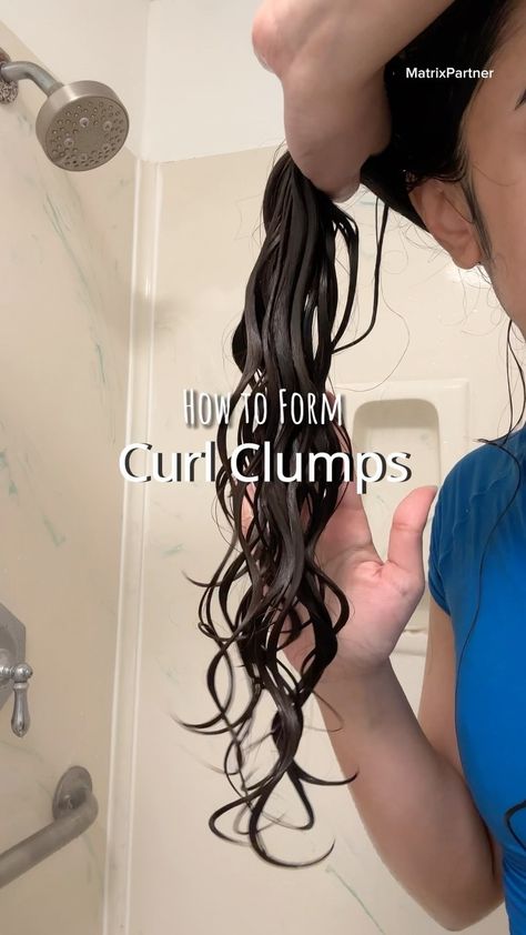 Suman | Wavy Hair Tips | #MatrixPartner how to get the JUICIEST curl clumps using the @matrix A Curl Can Dream collection! Many people forget that water is one of… | Instagram How To Make Hair Wavy Naturally, Curl Clumping Tips, Curl Clumps, Wavy Hair Routine, Wavy Hair Tips, The Matrix, Hair Routines, Styling Products, The Shower