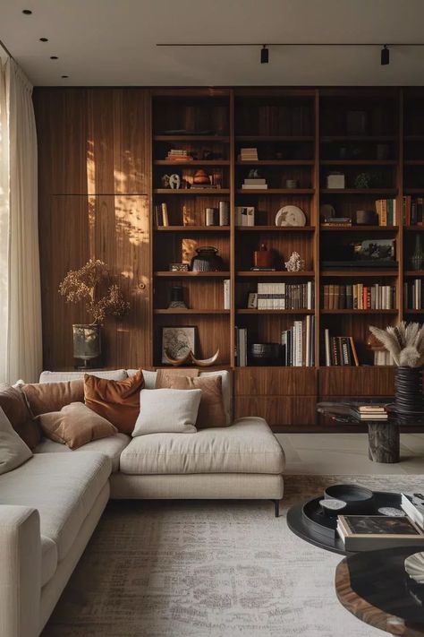 Modern Calm Living Room, Neutral Furniture Living Room, Living Room Modern Cottage, Living Room Inspiration Moody, Mid Century Living Room Design, Neutral Interior Design Living Room, Cosy Modern Home, Dresser Decor Living Room, Moody Organic Modern Living Room