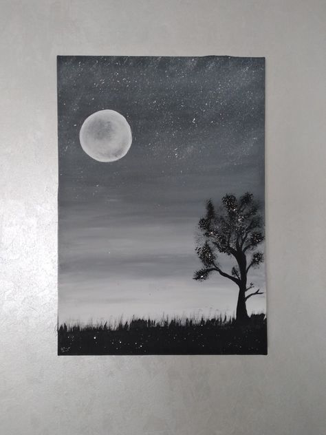 Black And White Mini Canvas Painting, Gray Canvas Painting Ideas, Dark Things To Paint, Painting Ideas Gray, Black And White Pictures To Draw, Grey Painting Ideas, Grey Painting Ideas On Canvas, Achromatic Painting Ideas, Achromatic Painting