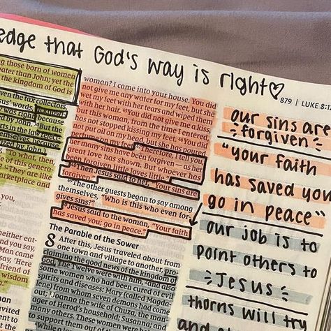 Luke 8 Bible Journaling, Luke Bible Journaling, Wwjd Hwlf, Luke Bible, Luke 7, Luke 8, Gospel Of Luke, Bible Journaling Ideas Drawings, Journal Notes