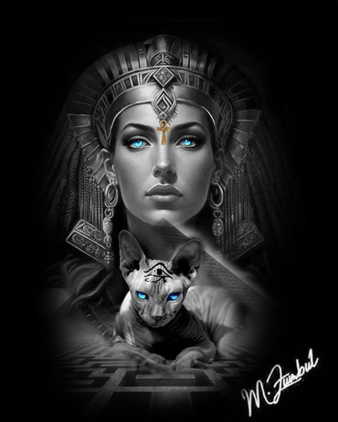 Goddess Of Love Tattoo, Tattoos Egyptian, Egyptian Goddess Tattoo, Egyptian Queen Tattoos, Cleopatra Tattoo, Egypt Tattoo Design, Queen Tattoos, Egyptian Eye Tattoos, Mayan Tattoos