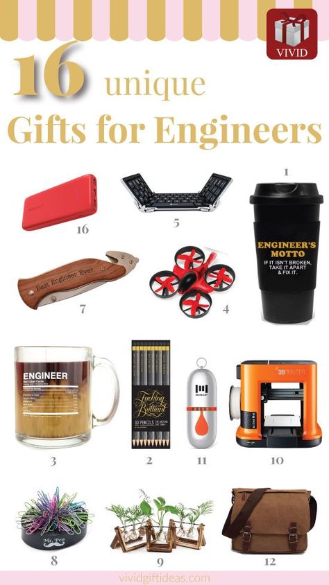 Fun and unique gifts for engineers. Suitable for men and women. Natinal Engineers Week ideas. Gifts For Engineers, Robot Gift, Gifts For Programmers, Balayage Ombré, Engineering Gifts, Diy Holiday Gifts, Engineering Student, 15 Gifts, Christmas Gift For Dad