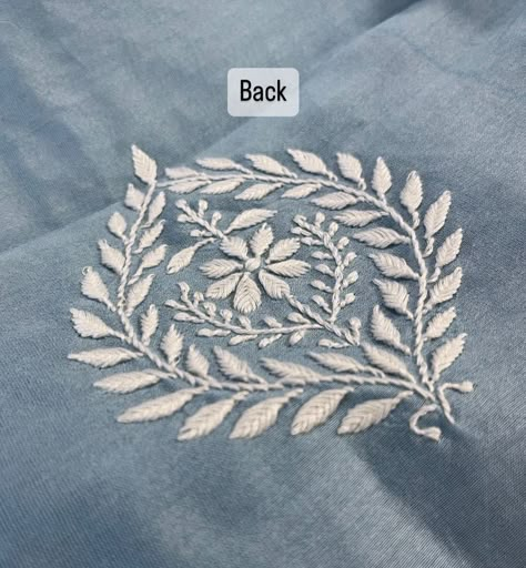 Chikankari Hand Embroidery, Chikankari Embroidery Stitches, Chikankari Designs Hand Embroidery Motif, Festive Unstitched Chikankari Embroidery Fabric, Chikankari Embroidery Motifs Sketch, Panjabi Design, Handwork Design, Embroidered Fashion, Chikankari Embroidery