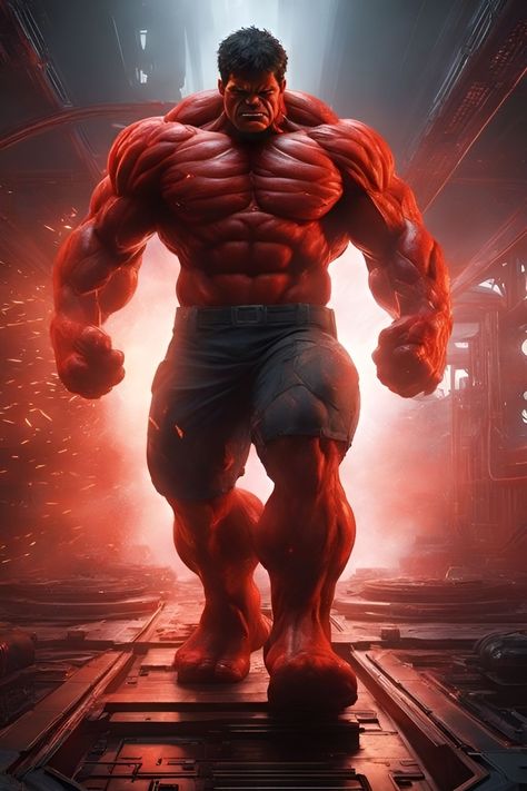 Red Hulk Art, Red Hulk Wallpaper, Mma Physique, Red Hulk Marvel, Gamora Comic, Hulk Wallpaper, Angry Hulk, Hulk Tattoo, Hulk Artwork