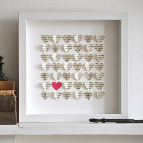 Craft Frames, Valentines Bricolage, 3d Hearts, Cuadros Diy, Diy Artwork, Wedding Engagement Gifts, Romantic Valentine, Wedding Inspirations, Vintage Heart