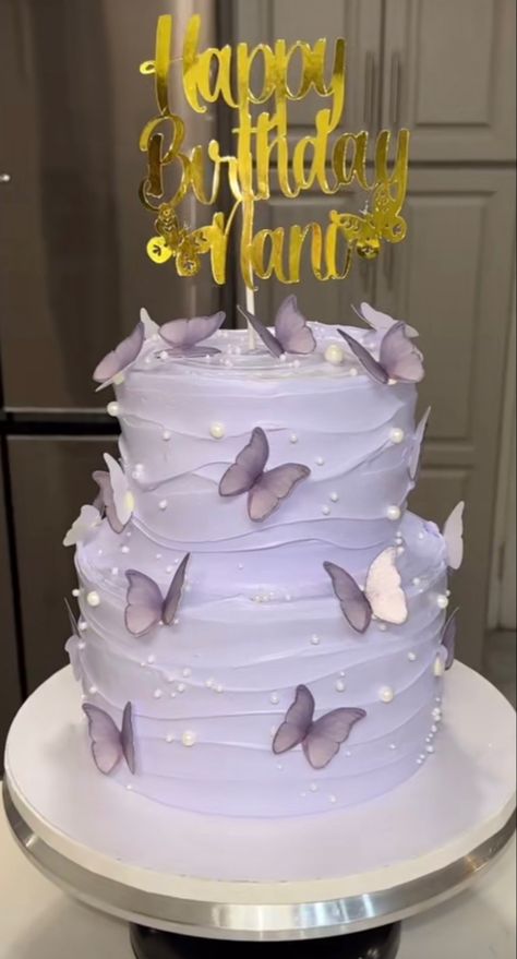 Debut Cake, Purple Butterfly Cake, 19th Birthday Cakes, Purple Cakes Birthday, 14th Birthday Cakes, Butterfly Birthday Cakes, 13 Birthday Cake, 21st Cake, Sweet 16 Birthday Cake