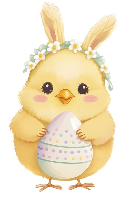 Easter Cute Illustration, Happy Easter Watercolor, Easter Chick Drawing, Easter Drawings Ideas, Chick Watercolor, Chick Drawing, Happy Easter Pictures, Easter Drawings, Happy Easter Greetings