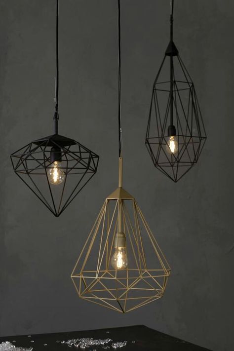 . Diy Luminaire, Concrete Light, Diamond Lighting, Deco Luminaire, Luminaire Design, The Ceiling, Industrial Lighting, Lighting Inspiration, Design Milk