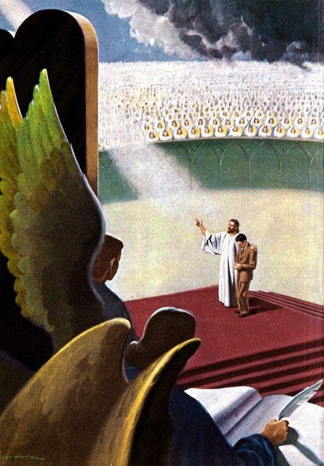 Revelation 20:12 And I saw the dead, great and small, standing before the throne, and books were opened. Then another book was opened, which is the book of life. And the dead were judged by what was written in the books, according to what they had done. ... 15 And if anyone's name was not found written in the book of life, he was thrown into the lake of fire. Biblical Artwork, Christian Illustration, Jesus Artwork, Pictures Of Christ, Jesus Christ Artwork, Heaven Art, Bible Illustrations, Christian Images, Jesus Christ Art