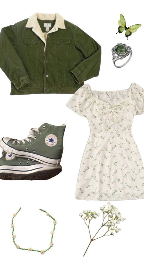 Natashacore Outfits, Cute Cottagecore Outfits Summer, Downtown Cottagecore Outfits, Fairy Aesthetic Clothes Casual, 2000s Outfit Layout, The Neighbourhood Inspired Outfits, Chloecore Outfits, Cottagecore Aesthetic Fashion Casual, Cute Nature Outfits