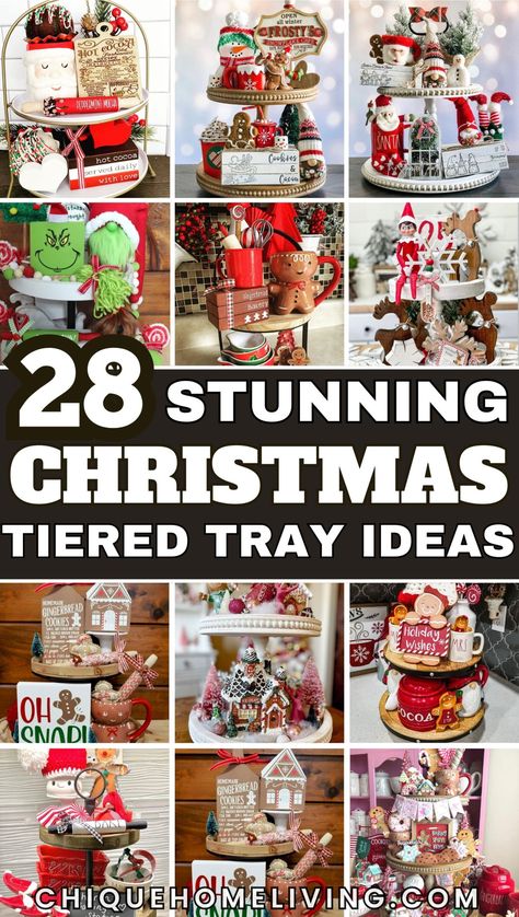 28 Christmas Tiered Tray Ideas for a Festive Display 59 28 Christmas Tiered Tray Ideas for a Festive Display Tiered Christmas Display, Wooden Tiered Stand Display Ideas, Winter Tier Tray Ideas, Christmas Trays Decoration, Holiday Tiered Tray Decor, Christmas Tiered Tray Ideas Diy, Christmas Market Set Up Ideas, Christmas Tier Tray Ideas, Winter Tiered Tray Ideas