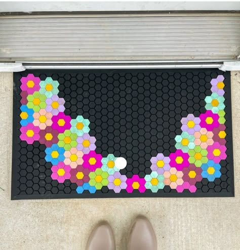 Summer Tile Mat Designs, Letterfolk Tile Mat Ideas Spring, Letterfolk Tile Mat Ideas, Door Mat Designs, Tile Mat Designs, Letterfolk Mat, Tile Mat Ideas, Letterfolk Tile Mat, Tile Hexagon