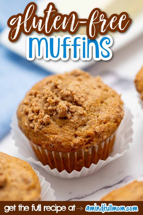 A tender, moist, delicious gluten-free version of a cinnamon muffin with crumb topping. Gluten Free Cinnamon Muffins, Muffin With Crumb Topping, Cinnamon Muffins Easy, Fall Baking Ideas, Brunch Food Ideas, Cinnamon Streusel Muffins, Gluten Free Cinnamon, Muffins Easy, Streusel Muffins