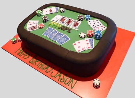 Poker Table Cake | Julie | Flickr Jordan Birthday, Poker Cake, Casino Birthday, Frat Coolers, London Cake, Poker Party, Groom Cake, Poker Card, Gambling Cake