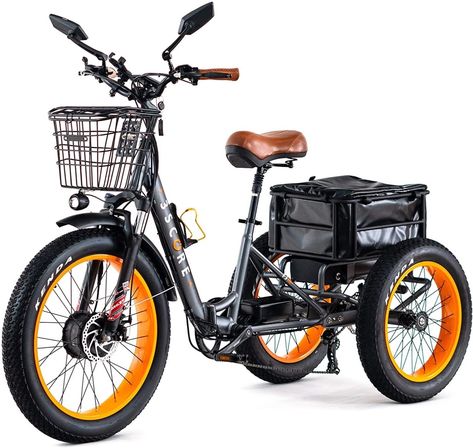 3 Wheel Electric Bike, Matt Gray, Bike With Basket, Electric Bike Kits, Tricycle Bike, Adult Tricycle, Best Electric Bikes, Electric Trike, Fat Tire Bikes