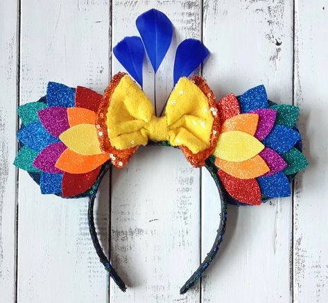 Diy Disney Ears, Disney Ears Headband, Diy Mickey Ears, Disney Mouse Ears, Feather Coat, Disney Headbands, Disney Mickey Ears, Fan Pattern, Feather Fan