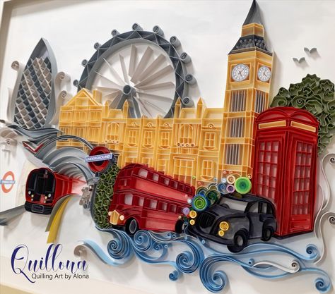 Quilling Landscape, Disney Quilling, Quilling Diy, London Landscape, Quilling Birthday Cards, Paper Petals, Quilled Cards, Arte Quilling, Paper Quilling For Beginners