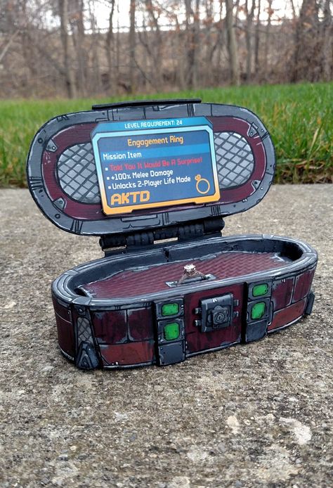 Borderlands ring box (by:@brittaniginoza) Borderlands Series, Borderlands Art, Handsome Jack, Borderlands 3, When I Get Married, Geek Gifts, Borderlands, Ring Box, Fun Facts