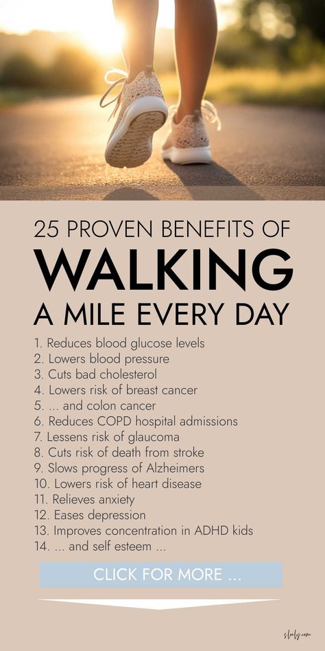 Enjoy the big health benefits of walking a mile - just 20 to 30 minutes - daily without the stress of a 10,000 step challenge you can't hit easily every day. PLUS simple tips on how to weave more steps into your everyday life easily. Walking Benefits, Benefits Of Walking Daily, Help The Earth, 10000 Steps A Day, Health Benefits Of Walking, Walking For Health, Daily Walking, Healing Remedies, Benefits Of Walking