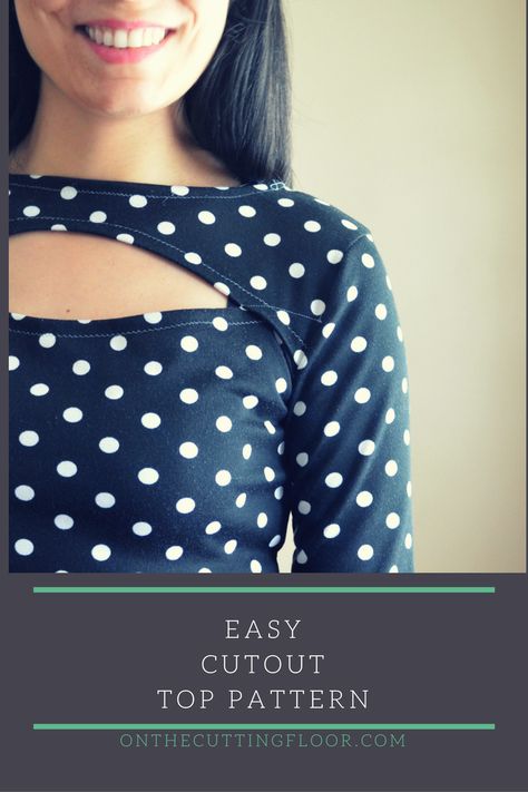 Simple DIY Cutout Top Pattern | Design a cute and trendy top with this free sewing pattern! Women Top Sewing Pattern, Women Pants Pattern, Shirt Patterns For Women, Sewing Top, Digital Dress, Women's Sewing Pattern, Sewing Courses, Diy Tops, Shirt Sewing Pattern