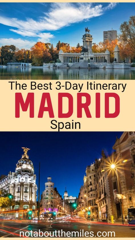 3 Days in Madrid: The Ultimate Itinerary for Your First Visit! - It's Not About the Miles Madrid Itinerary, Retiro Park, Spain Vacation, The Royal Palace, Anniversary Trips, Royal Palace, Madrid Spain, Travel Planner, International Travel