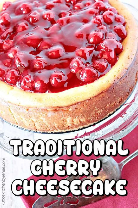 Easy No Bake Cherry Cheesecake, Tart Cherry Pie, Cherry Cheesecake Recipe, No Bake Cherry Cheesecake, Cherry Topping, Canned Cherries, Vanilla Cheesecake, Cherry Desserts, Cherry Cheesecake