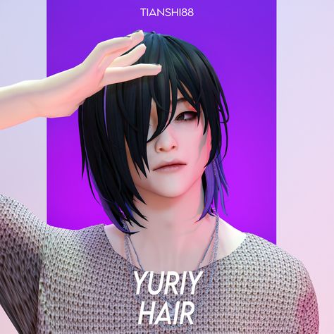 YURIY HAIR | TIANSHI on Patreon Sims Anime Hair, Sims 4 Cc Tomboy Hair, Sims 4 Alt Hair, Sims 4 Cc Realistic Hair Patreon, Sims 4 Eren Hair, Anime Hair Sims 4 Cc, Sims 4 Cc Emo Hair Patreon, Sims 4 Alt Hair Cc Patreon, Sims 4 Emo Hair