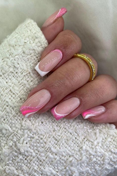 Pink And Gold Nails Short, Pink Biab Nails, Sns Ideas, June Nails, Unghie Nail Art, Christmas Gel, Milky Nails, October Nails, Winter Nails Acrylic