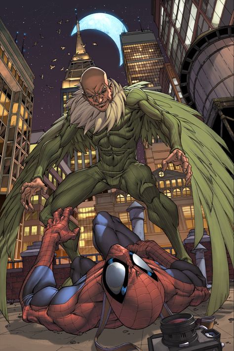 The Vulture in Marvel Age: Spider-Man #1 | Art by Mark Brooks & Danimation Vulture Spiderman, Vulture Marvel, Poster Marvel, Art Spiderman, Spiderman Comic Art, Image Spiderman, Marvel Posters, Spiderman Comic, Marvel Comics Art