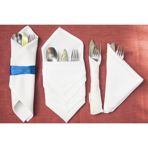 How to Fold Cutlery Into a Napkin | Synonym Treats Table Ideas, Wrapped Silverware, Paper Napkin Folding, Napkin Folds, Dining Room Storage Ideas, Felting Projects Ideas, Best Dining Room, Timetable Ideas, Office Chalkboard Ideas