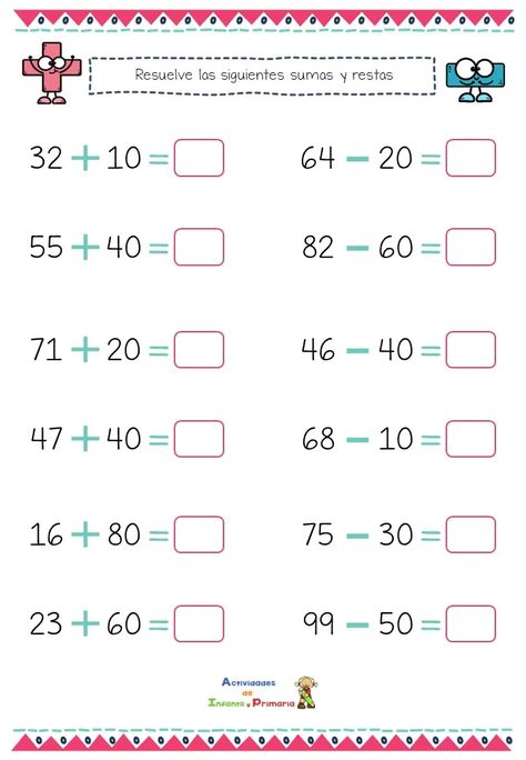 Cálculo mental: Sumas y restas con números acabado en 0 Math For Kids, Monster High, Education