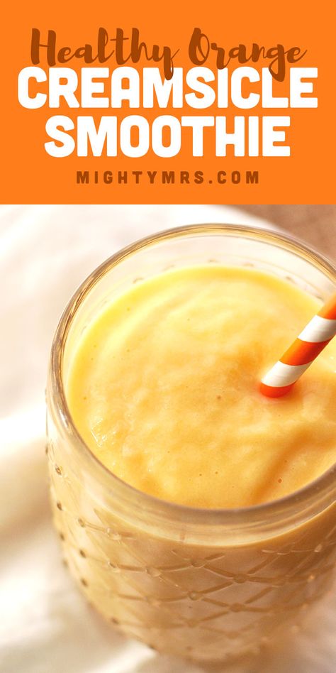 Orange Creamsicle Smoothie Recipe, Orange Creamsicle Smoothie, Smoothie Bowl Vegan, Orange Smoothie Recipes, Creamsicle Smoothie, Smoothie Breakfast, Smoothie Fruit, Healthy Afternoon Snacks, Orange Smoothie