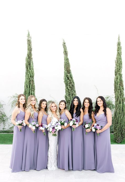 Glam Modern Wedding in Ivory and Lilac  #wedding #weddingshoes #weddingday #marryingmybestfriend #weddingfashion #bridestyle #sayido #weddingflowers #weddingarrangements #weddinginspo #weddinginpiration #engagemnetrings #weddingphotography #engaged Lilac Wedding Colors, Lilac Wedding Themes, Lavender Wedding Theme, Modern Bridesmaid Dresses, Lilac Bridesmaid, Lavender Bridesmaid, Lavender Bridesmaid Dresses, Lilac Bridesmaid Dresses, Lilac Wedding