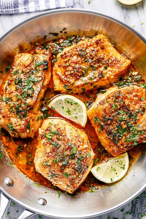 One Pan Keto Dinner Recipes: 36 Easy Keto Dinner Recipes that Cook in One Pan — Eatwell101 Garlic Butter Baked Cod, Butter Baked Cod, Best Cod Recipes, Baked Cod Fillets, Cod Fillet Recipes, Fillet Recipes, Baked Cod Recipes, Cod Fillets, Cod Fish Recipes