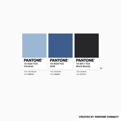 Cerulean, Delft & Black Beauty Cerulean Color Palette, Blue Pallets, Pantone Color Chart, Color Design Inspiration, Black Color Palette, Window Display Design, Color Celeste, Color Schemes Colour Palettes, Blue Palette