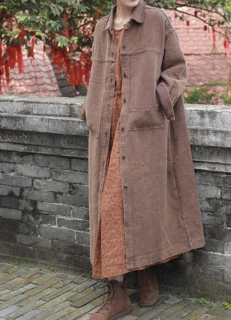 Women's long linen coat, large size coat, coat with Pocket, casual Linen windbreaker, Womens linen Jacket, Linen Cardigan Jacket Duster Coat Outfit, Nomad Clothing, Oversized Outfits, Beige Midi Dress, Dresses Beige, Oversize Outfit, Large Jacket, Linen Robe, Linen Coat