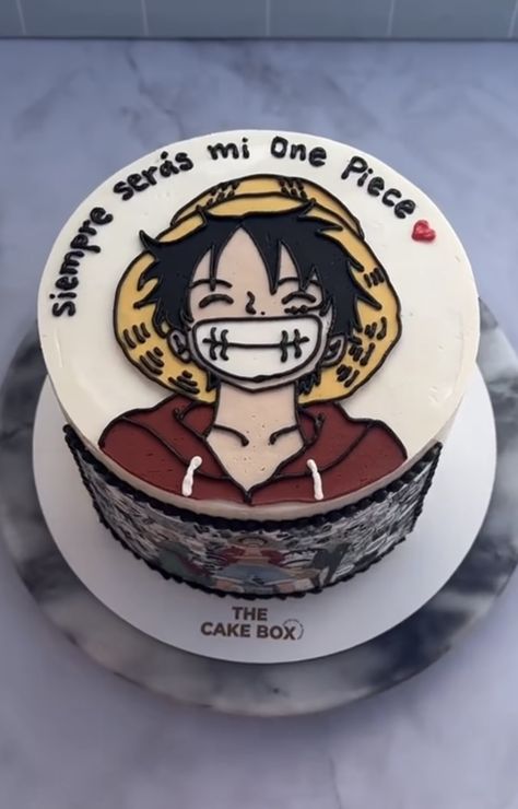 Luffy Cake Design, Luffy Cake One Piece, Luffy Cake, Birthday Decor For Him, One Piece Cake, One Piece Birthdays, Vegan Birthday, Anime Cake, Birthday Cake For Him