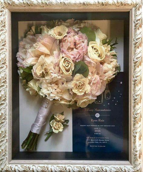 Great idea for a wedding keepsake Preserving Bouquet, Preserve Bouquet, Bouquet Shadow Box, Freeze Dried Flowers, Fresh Wedding Bouquets, Simple Beach Wedding, Wedding Shadow Box, Wedding Bouquet Preservation, Floral Preservation