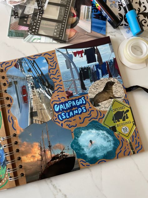 #galapagos #oceanlife #ocean #scrapbooking #scrapbook #art #nature #aesthetic Galapagos Islands Aesthetic, Galapagos Islands Travel, Galapagos Ecuador, World Cruise, Scrapbook Art, 2025 Vision, Galapagos Islands, Travel Illustration, Art Nature