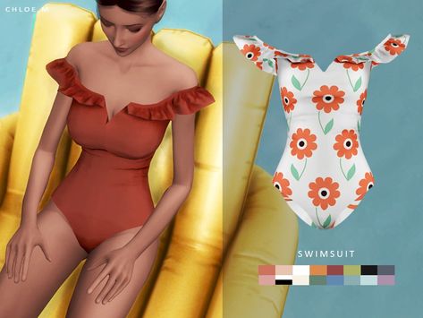 The Sims Resource - ChloeM-Swimsuit FM 03 Sims 4 Tsr, Pelo Sims, Free Sims, Sims 4 Mm, The Sims 4 Download, Sims 4 Downloads, Sims Four, Sims4 Clothes, Sims Hair